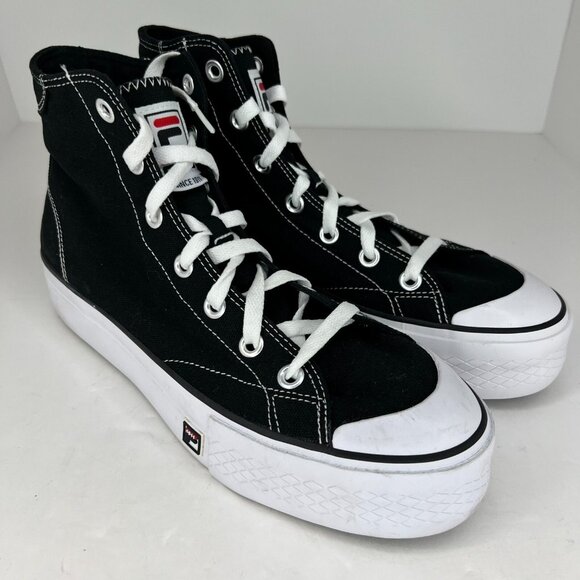 Fila Womens 5CM01781-014 Black Hi Top Canvas Lace Up Size 11 Casual Sneakers - Picture 2 of 9